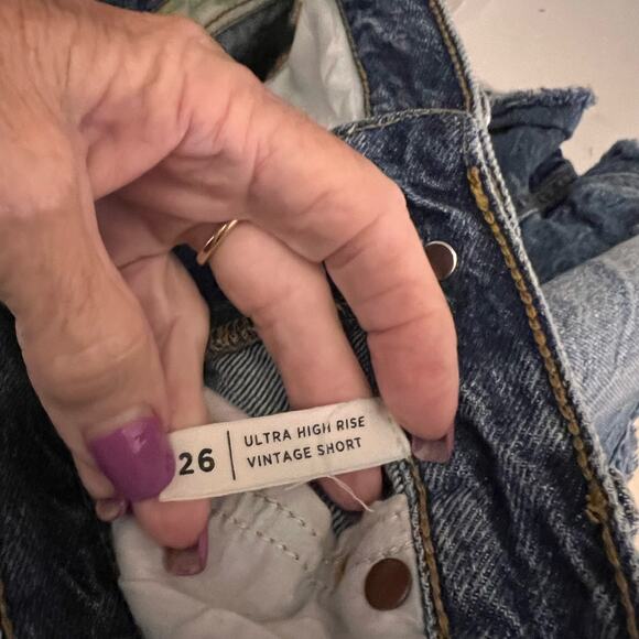 Pacsun ultra high rise vintage button fly floral embroidered size 26 - Picture 6 of 7